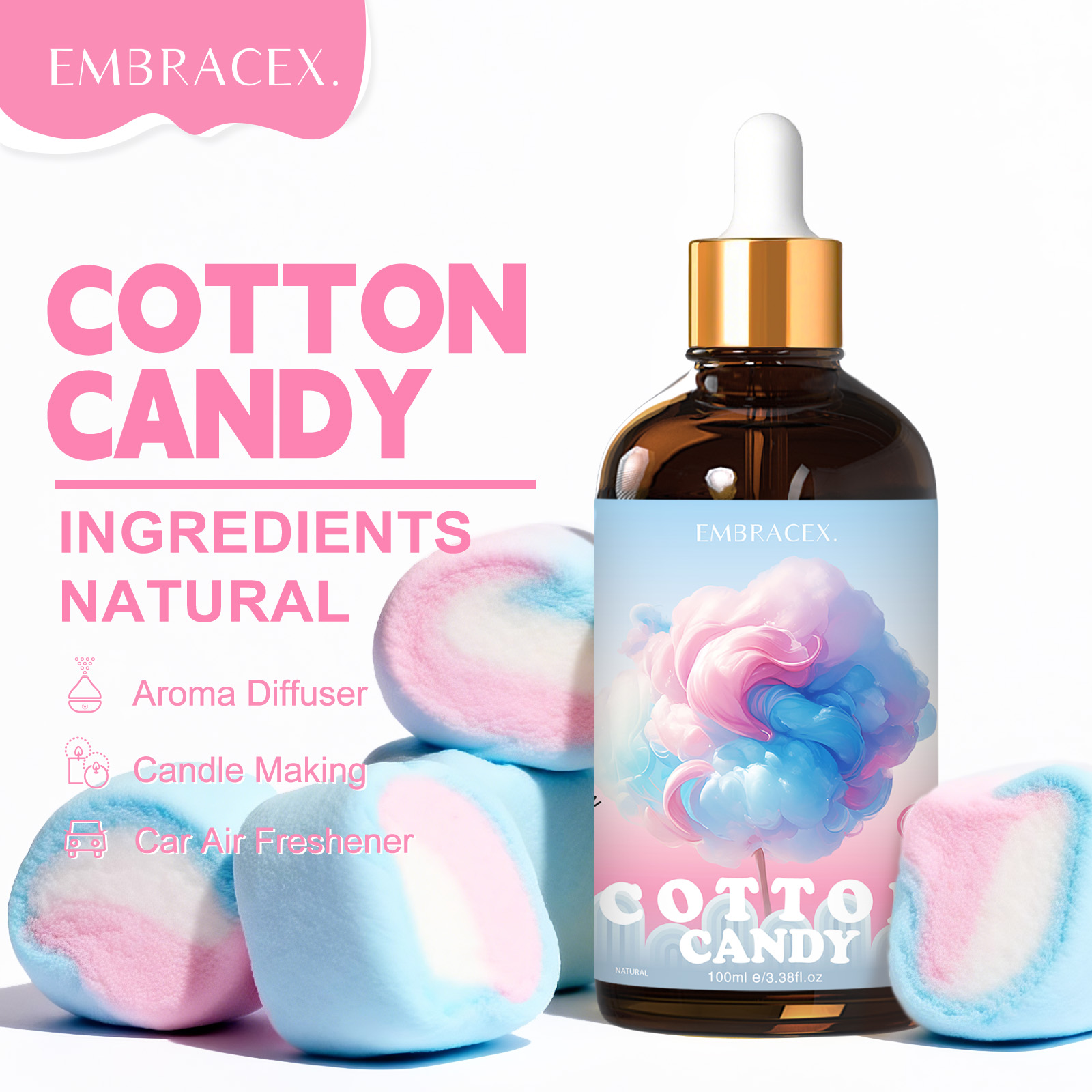 Candle Souvenir - 100ml Cotton Candy Fragrance Oils Diffusers