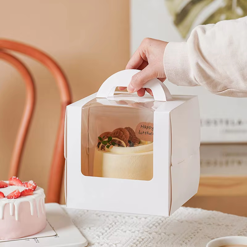 Kraft Paper Box - 4-inch cake packaging box, candy biscuit