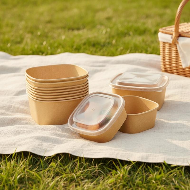 Disposable Square Kraft Paper  - đánh giá và giá Kraft Paper Box