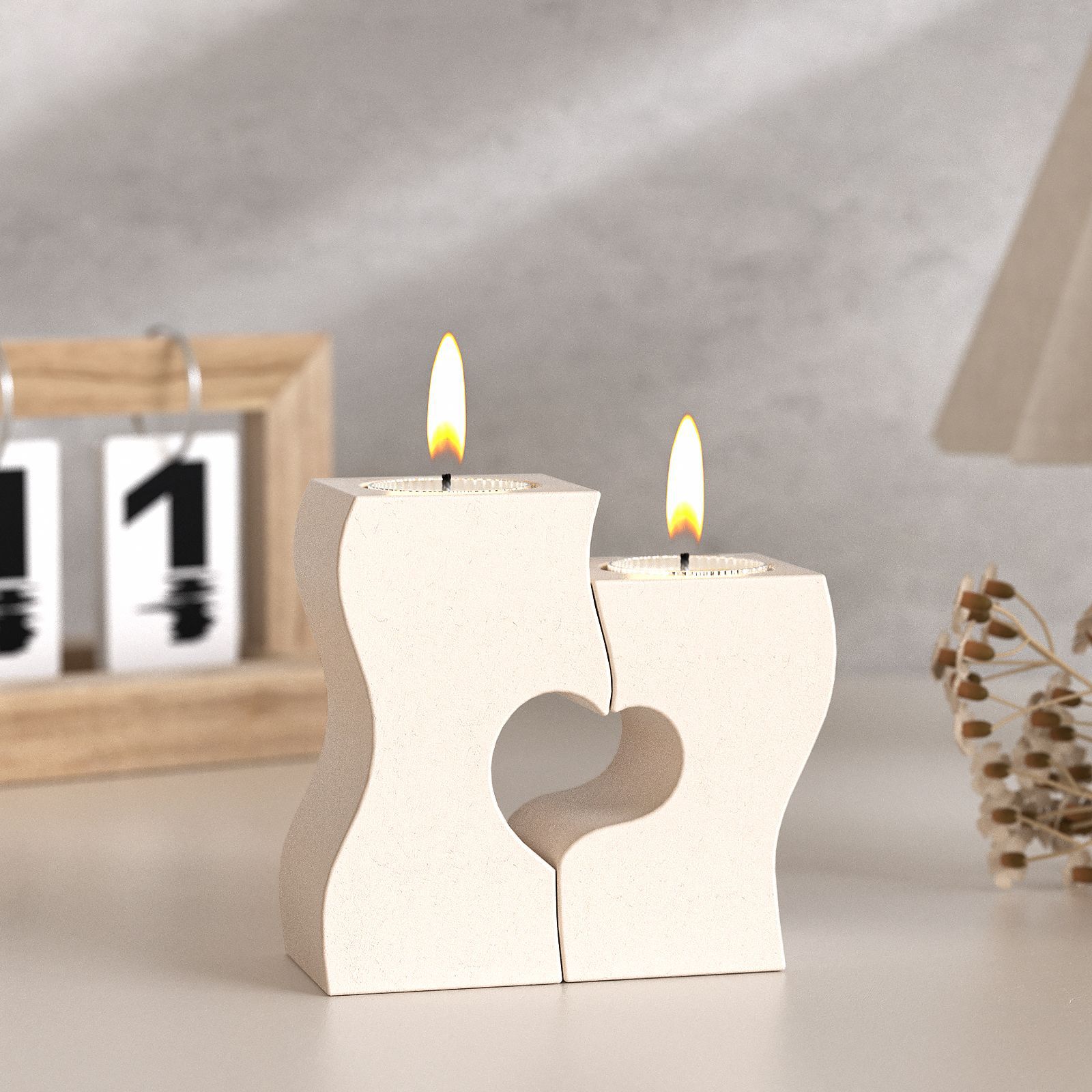 S Heart Candlestick Silicone M - đánh giá và giá Candle Souvenir