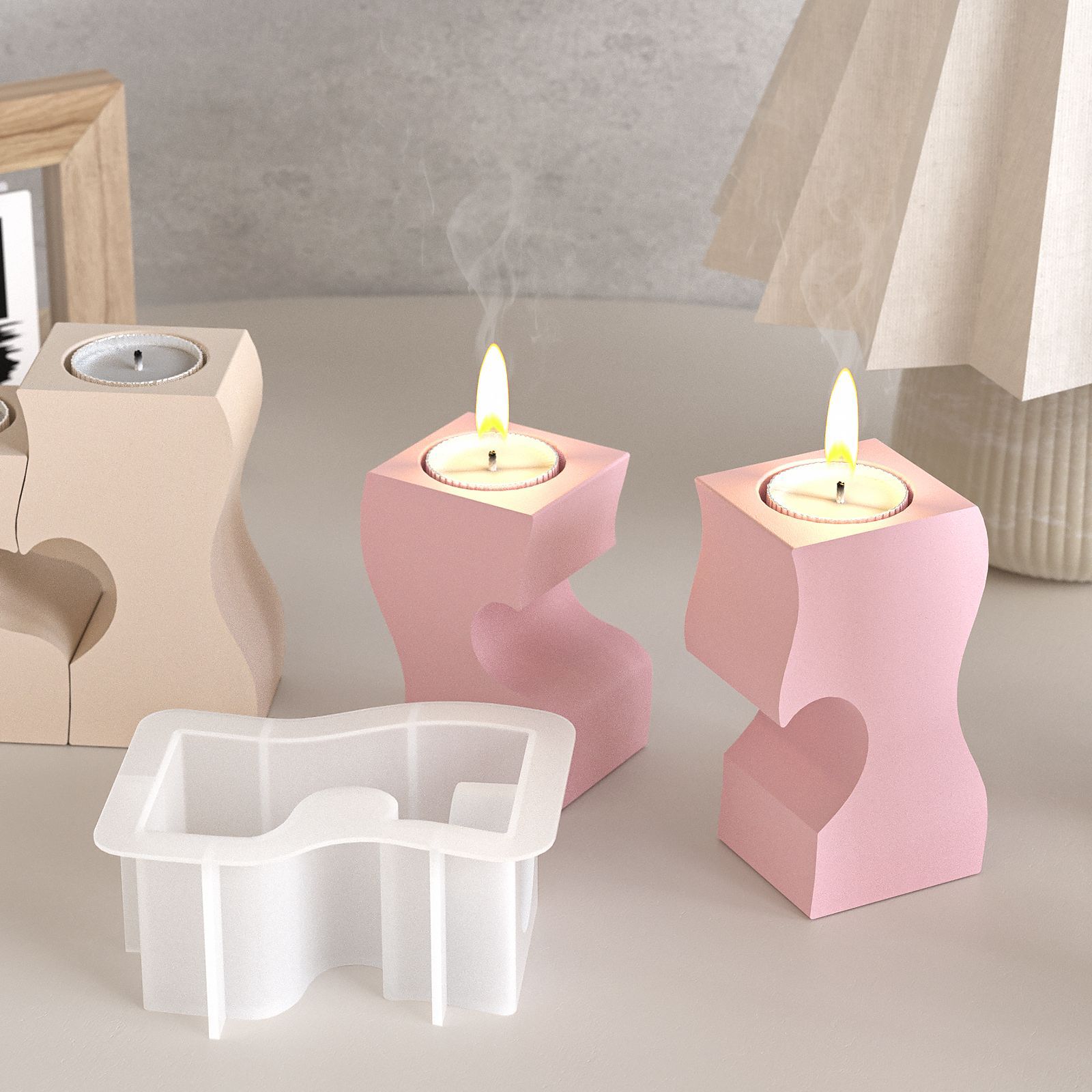 S Heart Candlestick Silicone M - đánh giá và giá Candle Souvenir