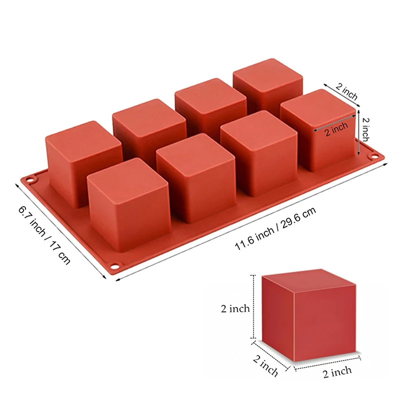 8 Cavity Square Mousse Cake Mo - đánh giá và giá Candle Supplies Eu